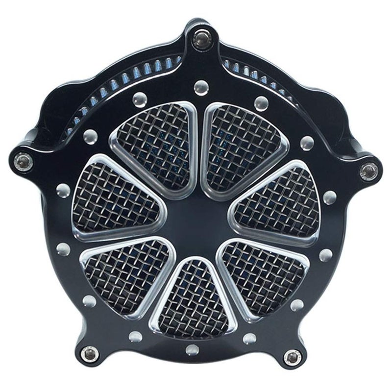 AGECO Harley Air Filter Venturi Intake Air Cleaner Motorcycle Cnc Cut Chrome Kit for Touring Street Glide 2008 - 2016 Softail 2016 - 2017 Fitment - C (Gray) - Image 1